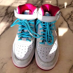 Nike Air Force 1 Size 6Y 518218-005 Silver And Baby Blue